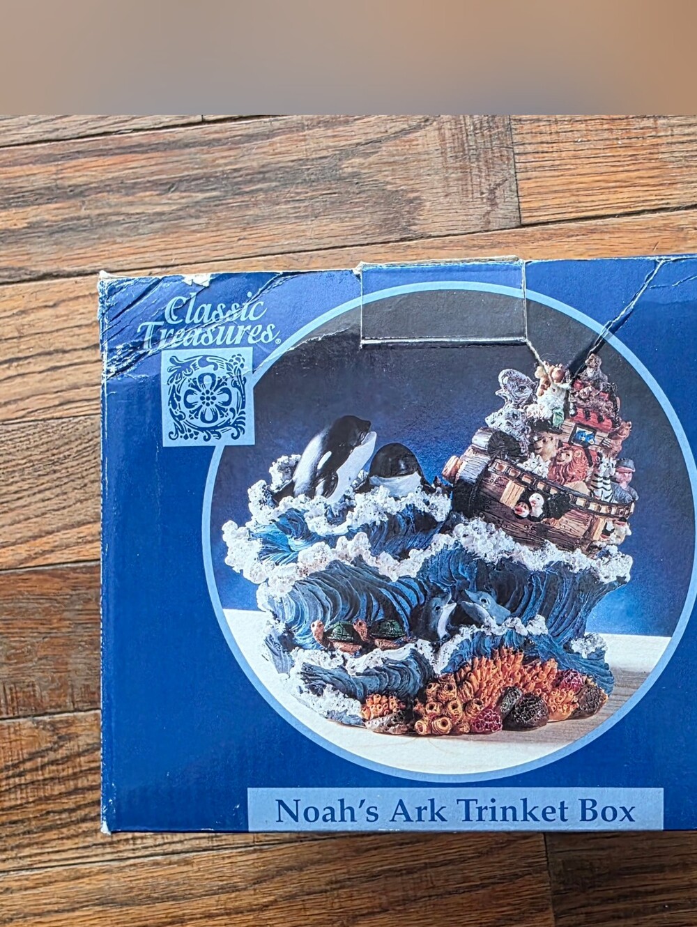 Classic Treasures Noah's Ark Trinket Box - Blue